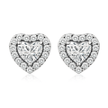 Luna Heart Earrings | White Gold