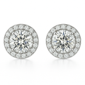 Glacé Glamour round Earrings | White gold